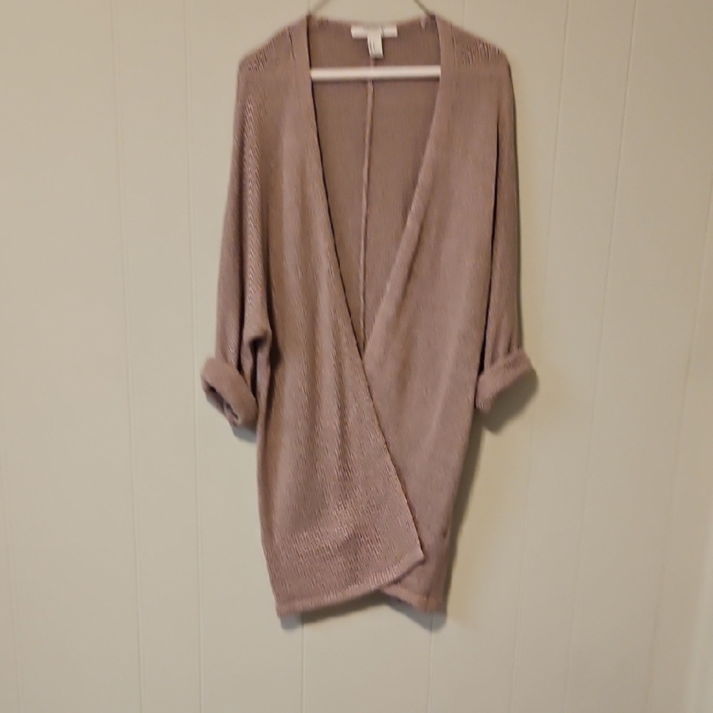 Forever 21 Taupe Open-Front Cardigan